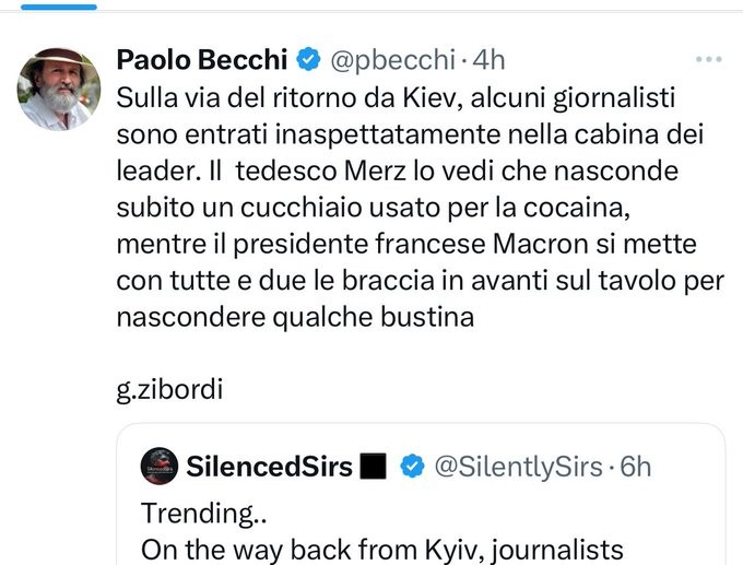 Quei bravi ragazzi: Macron il tossico, Starmer il pusher, Merz il palo.